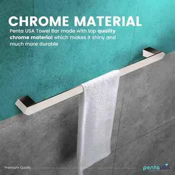 Viola 4602 Long Towel Bar Metal Material Chrome Finish