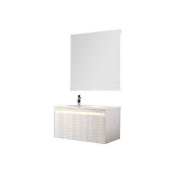 Violet 36″ Glossy White Vanity With Droplet-Shaped Basin (LED Illuminated)