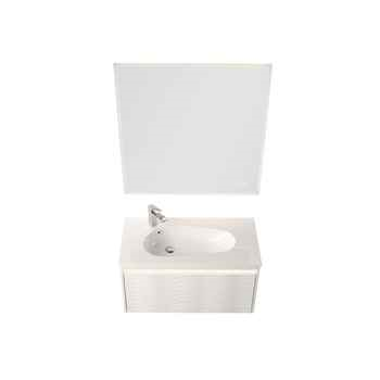 Violet 36″ Glossy White Vanity With Droplet-Shaped Basin (LED Illuminated)