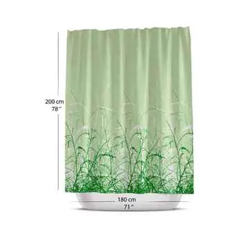 Decorative Shower Curtain Set with 12 Hooks, 71’x78’, High Quality Water Repellant Bathroom Curtain 