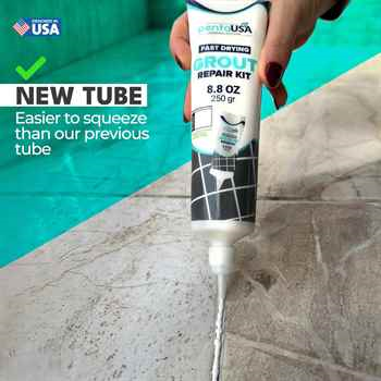 White 2 Pack 8.8oz PentaUSA Ready-to-Use Grout Repair Kit Restore & Fix Tile Grout