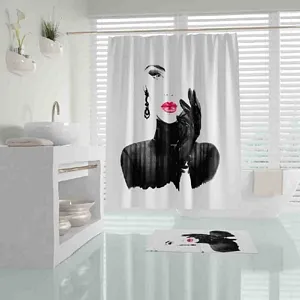 Woman In Black Shower Curtain 