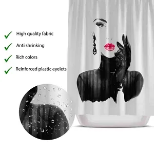 Woman In Black Shower Curtain 