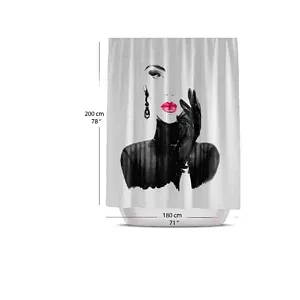 Woman In Black Shower Curtain 