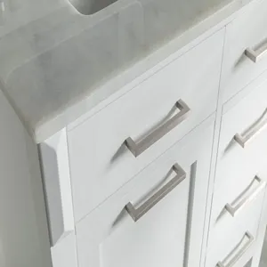 Woodbridge 30" White Bathroom Wood Vanity Drawers and Door