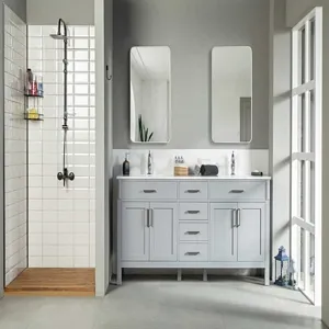 Woodbridge 72" Light Gray Double Sink Bathroom Cabinet