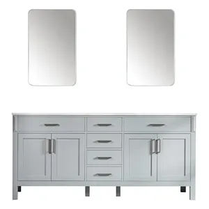 Woodbridge 72" Light Gray Double Sink Bathroom Cabinet