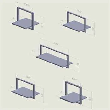 Woody Metal and Solid Wood Wall Shelf Unit Five Shelves - An Extra 6% off 