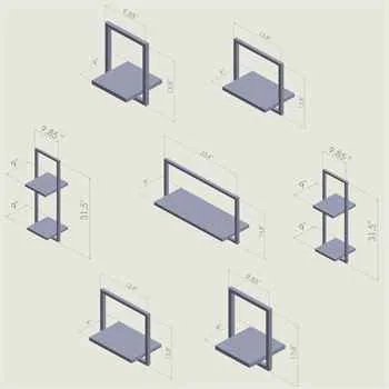 Woody Metal and Solid Wood Wall Shelf Unit Seven Shelves - An Extra 8% off