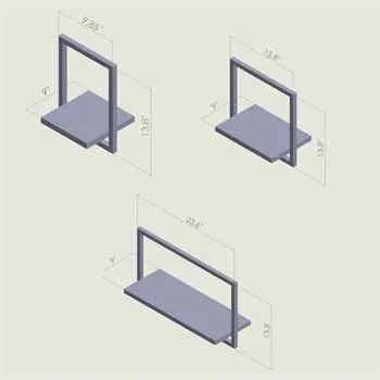 Woody Metal and Solid Wood Wall Shelf Unit Three Shelves - An Extra 7% off 