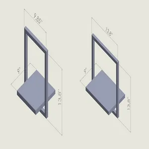 Woody Metal and Solid Wood Wall Shelf Unit Two Shelves - An Extra 6% off 