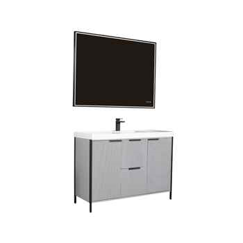 Zenia 48 inch Metal Grey Fluted Vanity