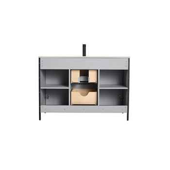 Zenia 48 inch Metal Grey Fluted Vanity