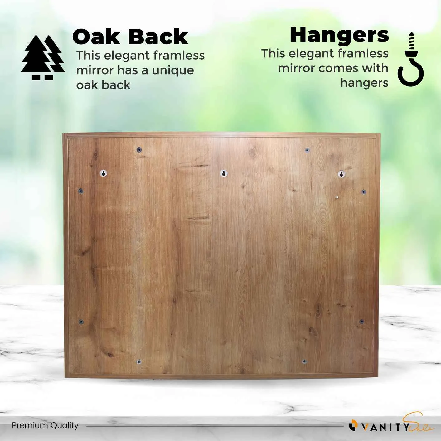 VANITY SALE Nara Hidden Shelf Mirror –  Large Bathroom Mirror with Small Frame, Contemporary Wall Mirrors W 35½  Inches