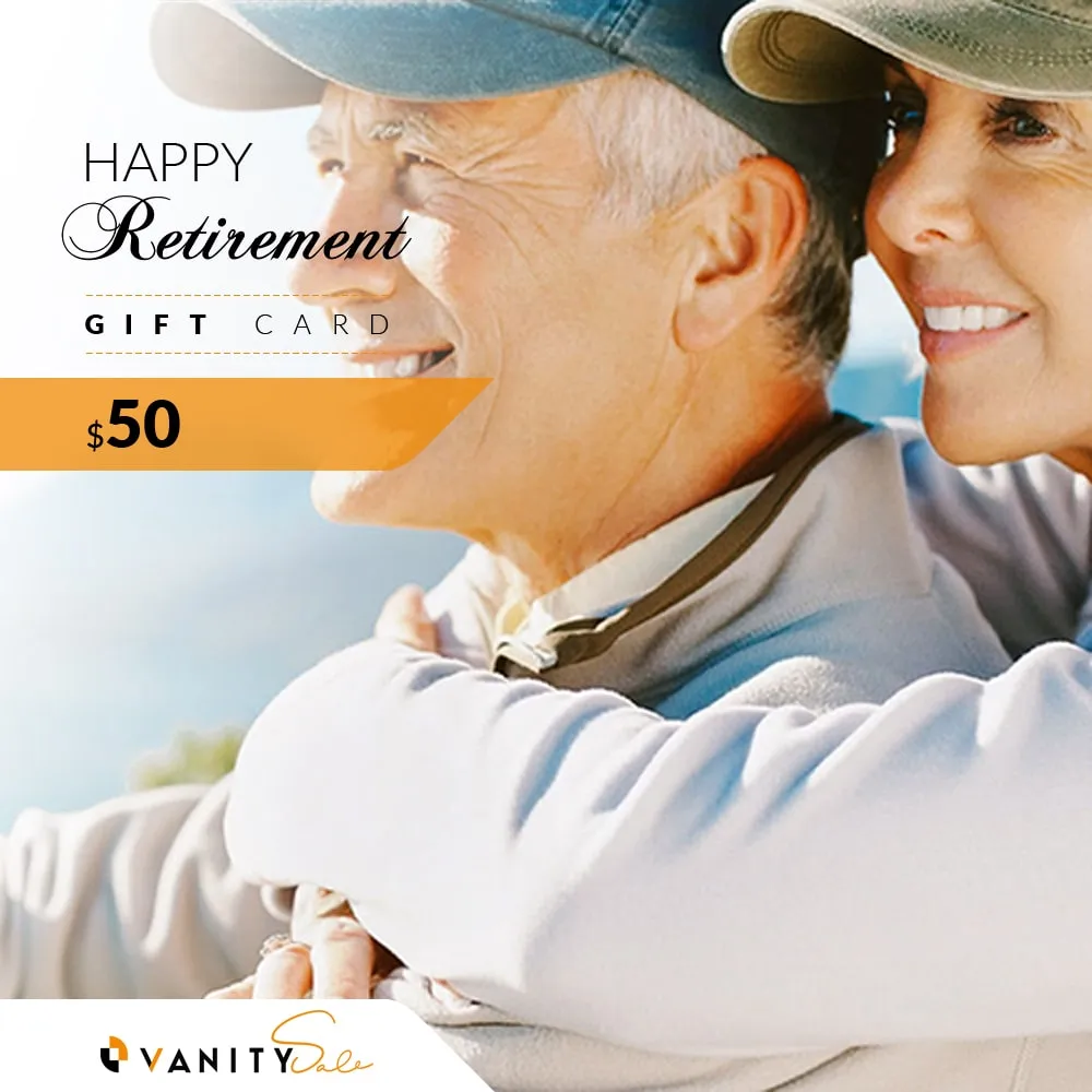 VANITY SALE Stylish Happy Retirement Gift Cards $50 – For Beautiful Presents, Useful Cards