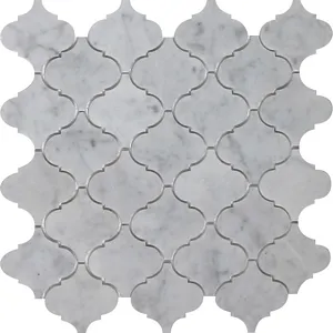 Arabesque Casablanca Carrara Marble Polished Waterjet Mosaic 12"x12" - <b>Extra 11% off </b>