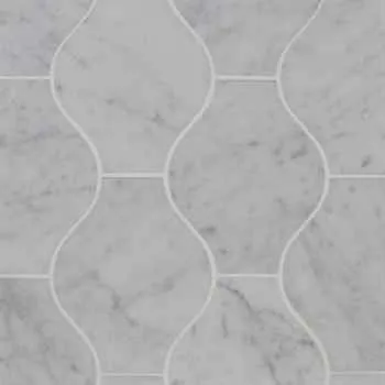 Water Jet 512 Lanterna White Carrara Polished Marble 13.10"x11.40"