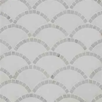 Scaglie Thassos Pure White Honed & White Carrara Polished Marble 12.75"x11"